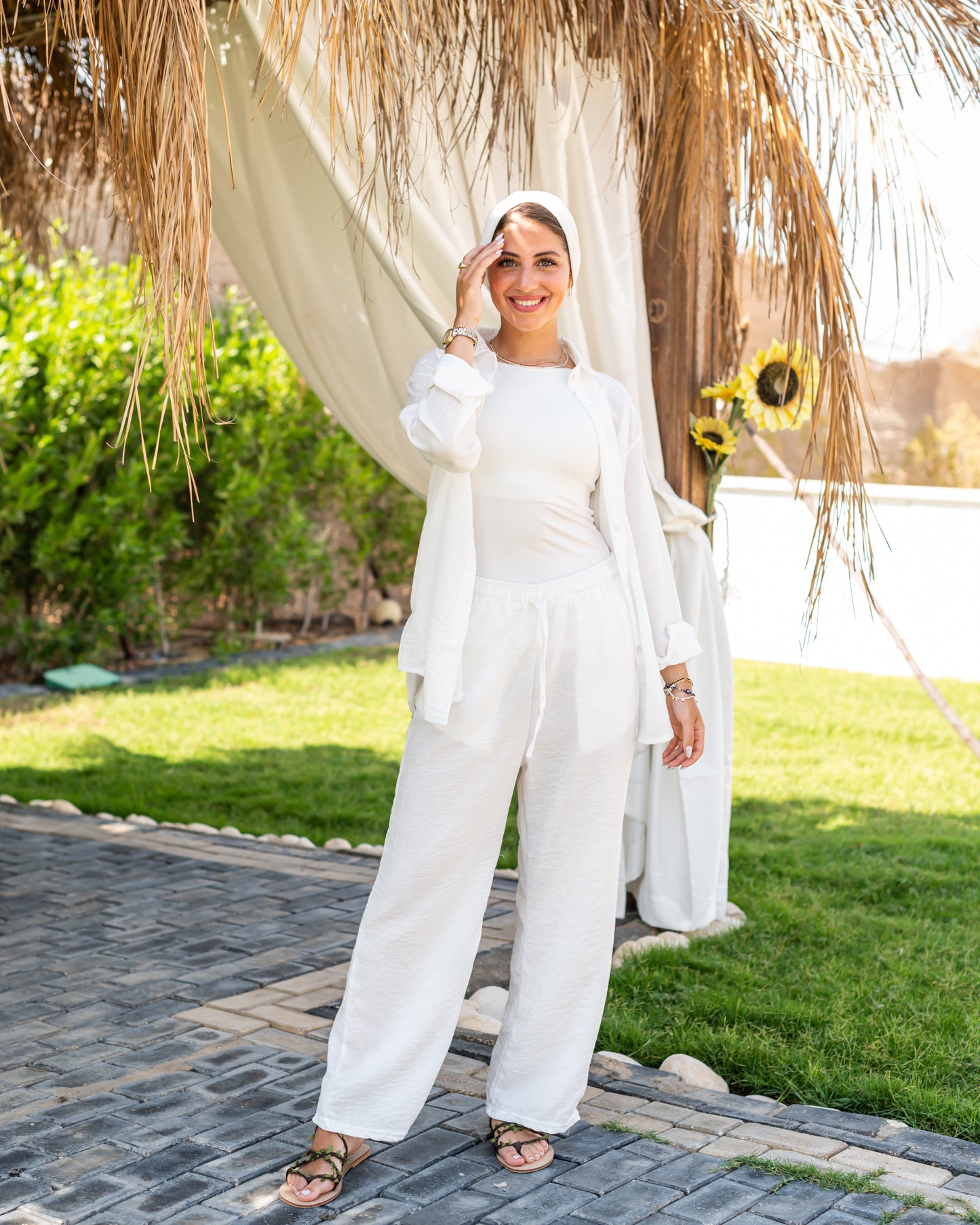 Linen Off-white Pants