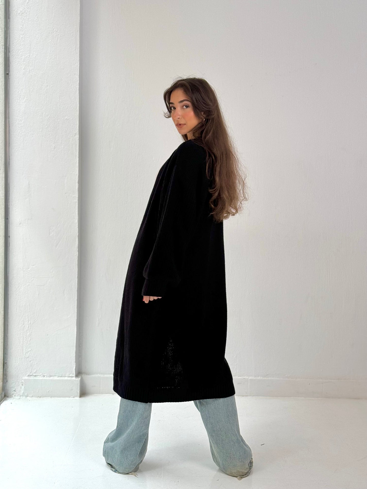 Black knitted cardigan