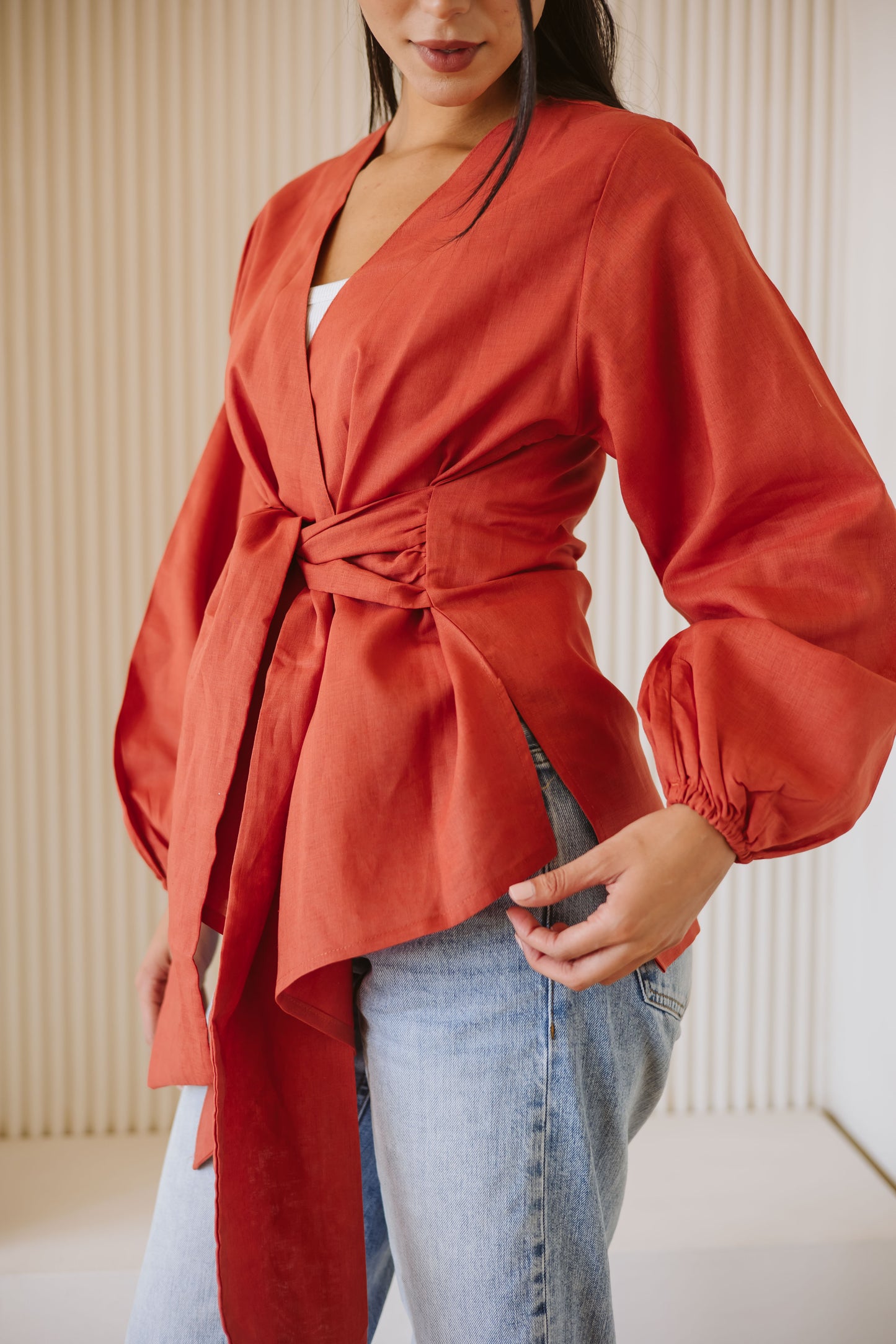 Palmer blouse in burnt orange
