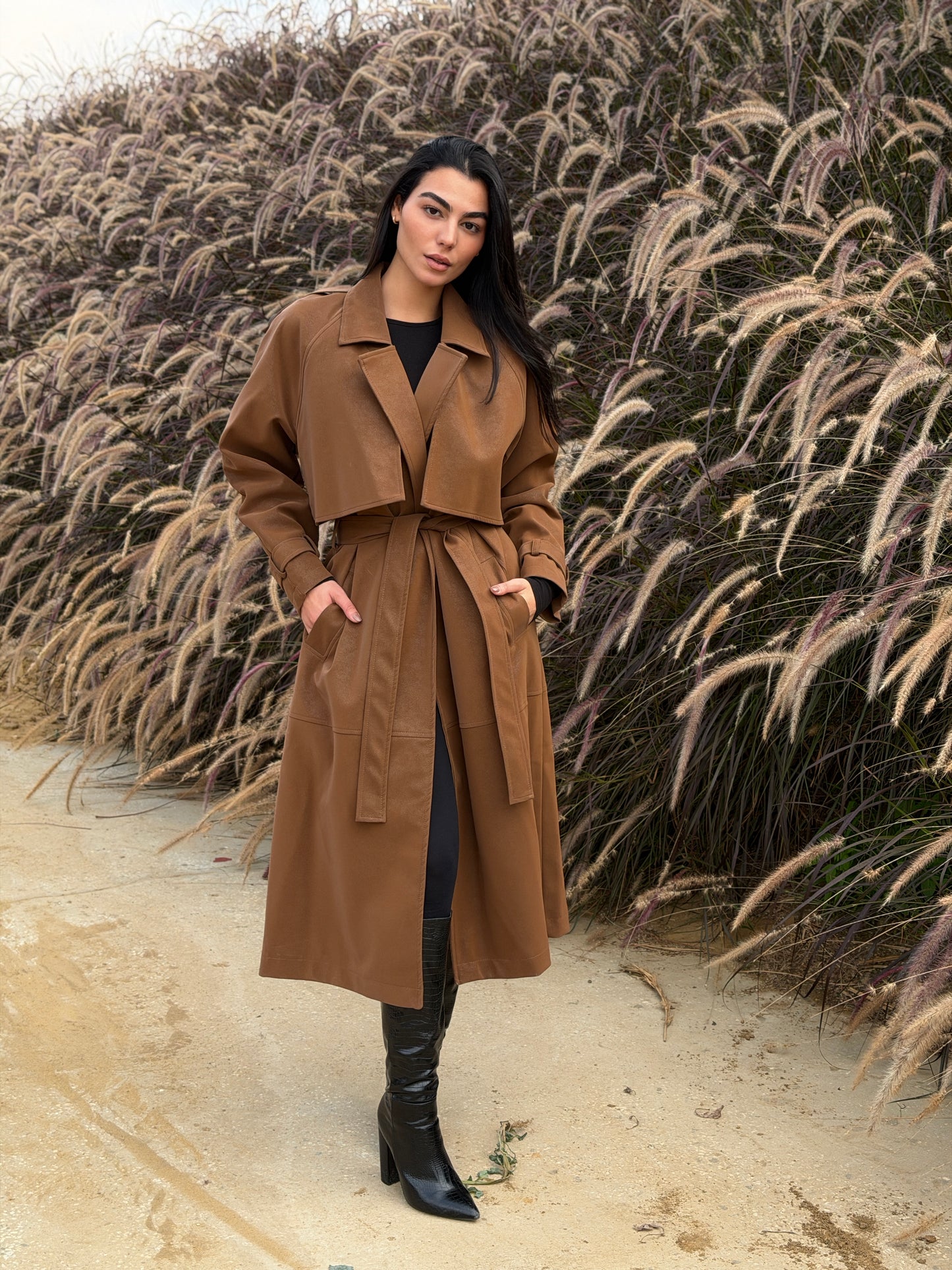 The Luxe Trench Coat In Havan