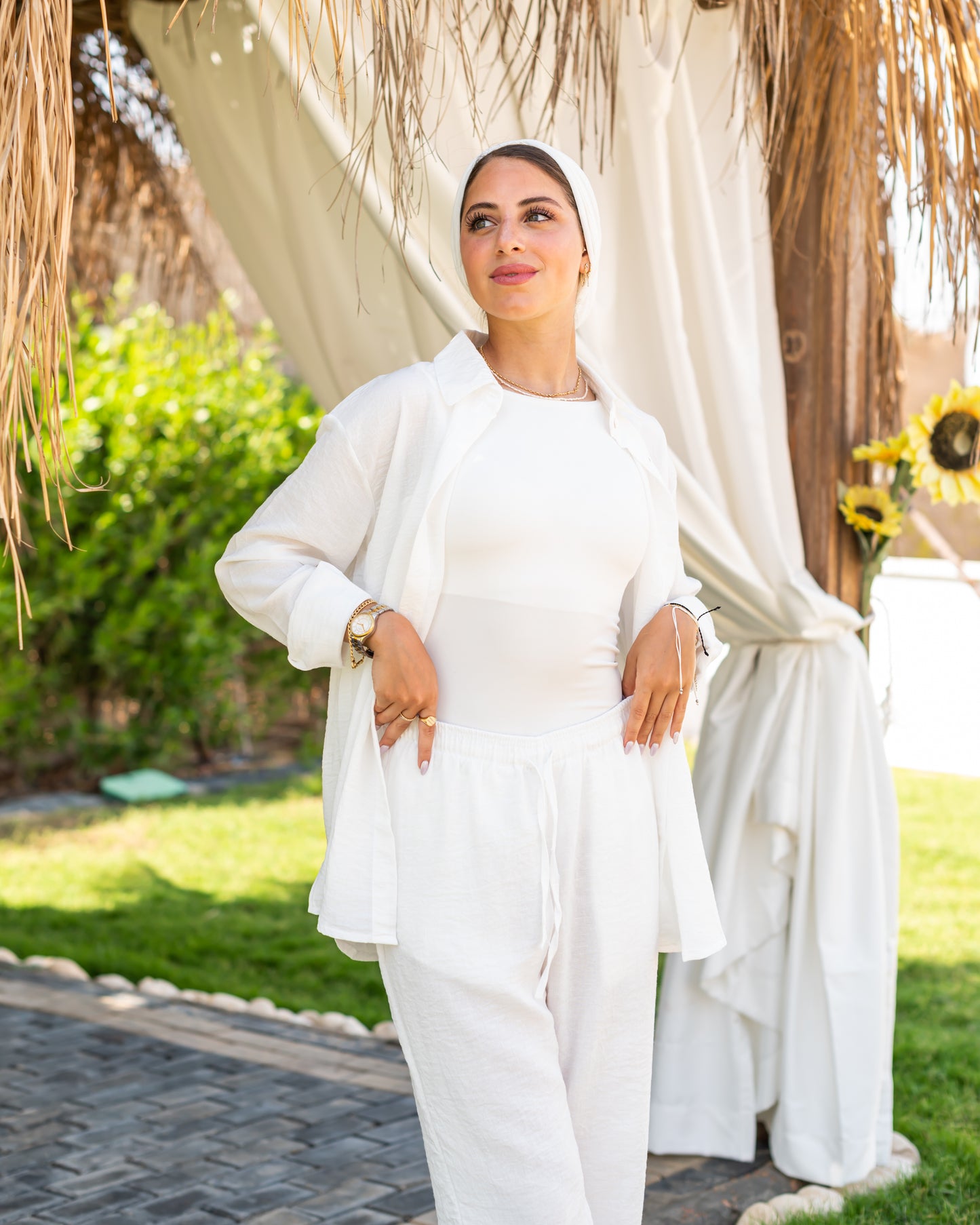 Linen Off-white Pants