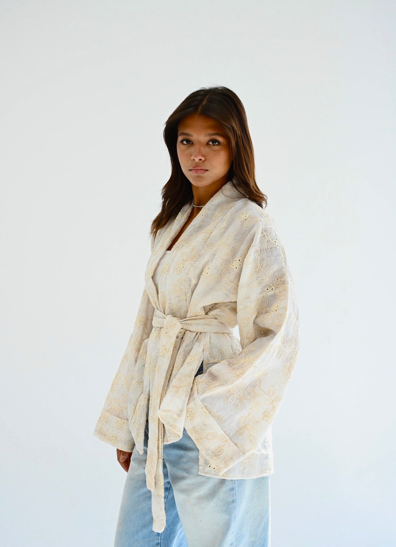 Elora kimono in light-beige