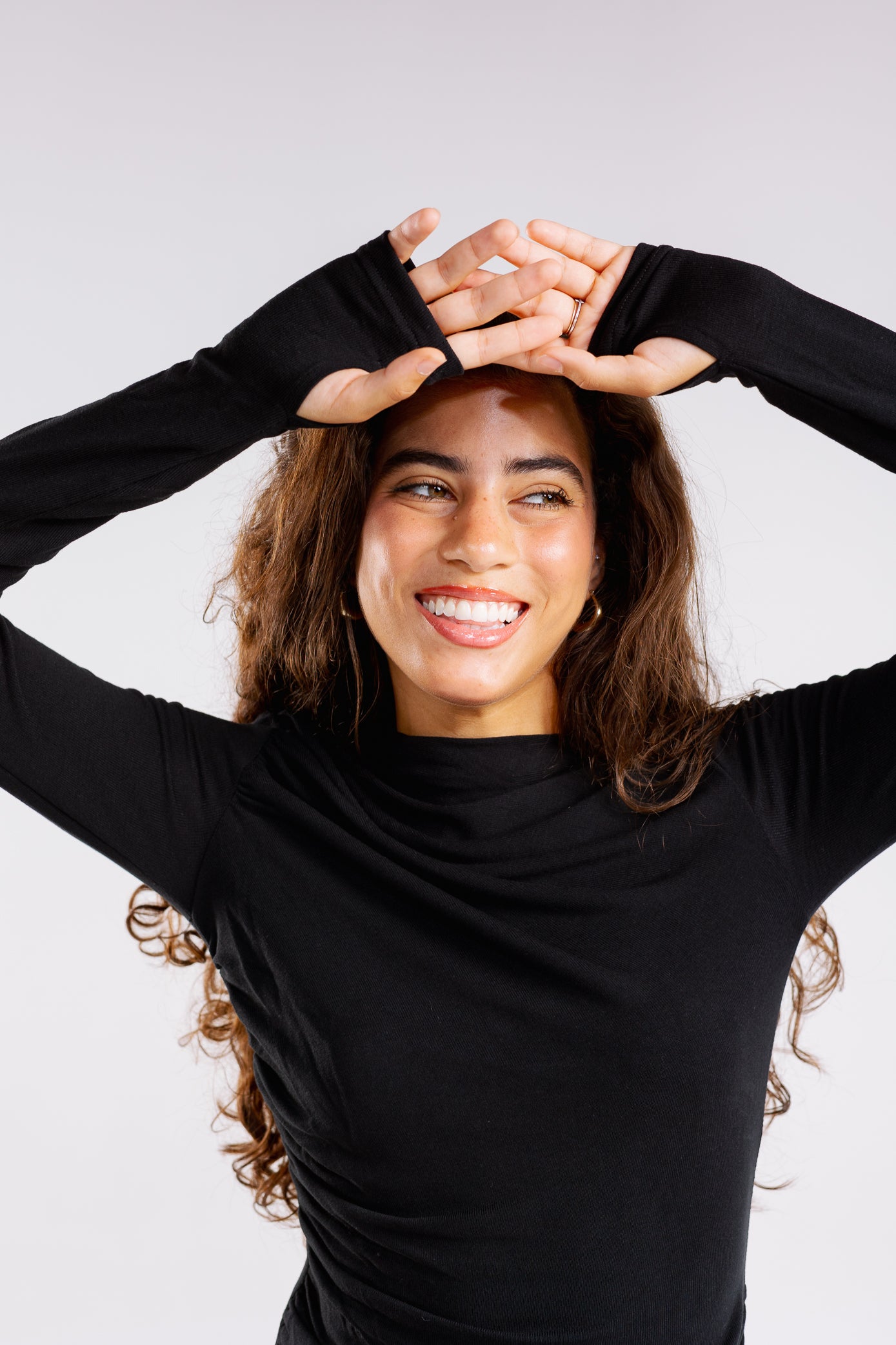 Draped top in black