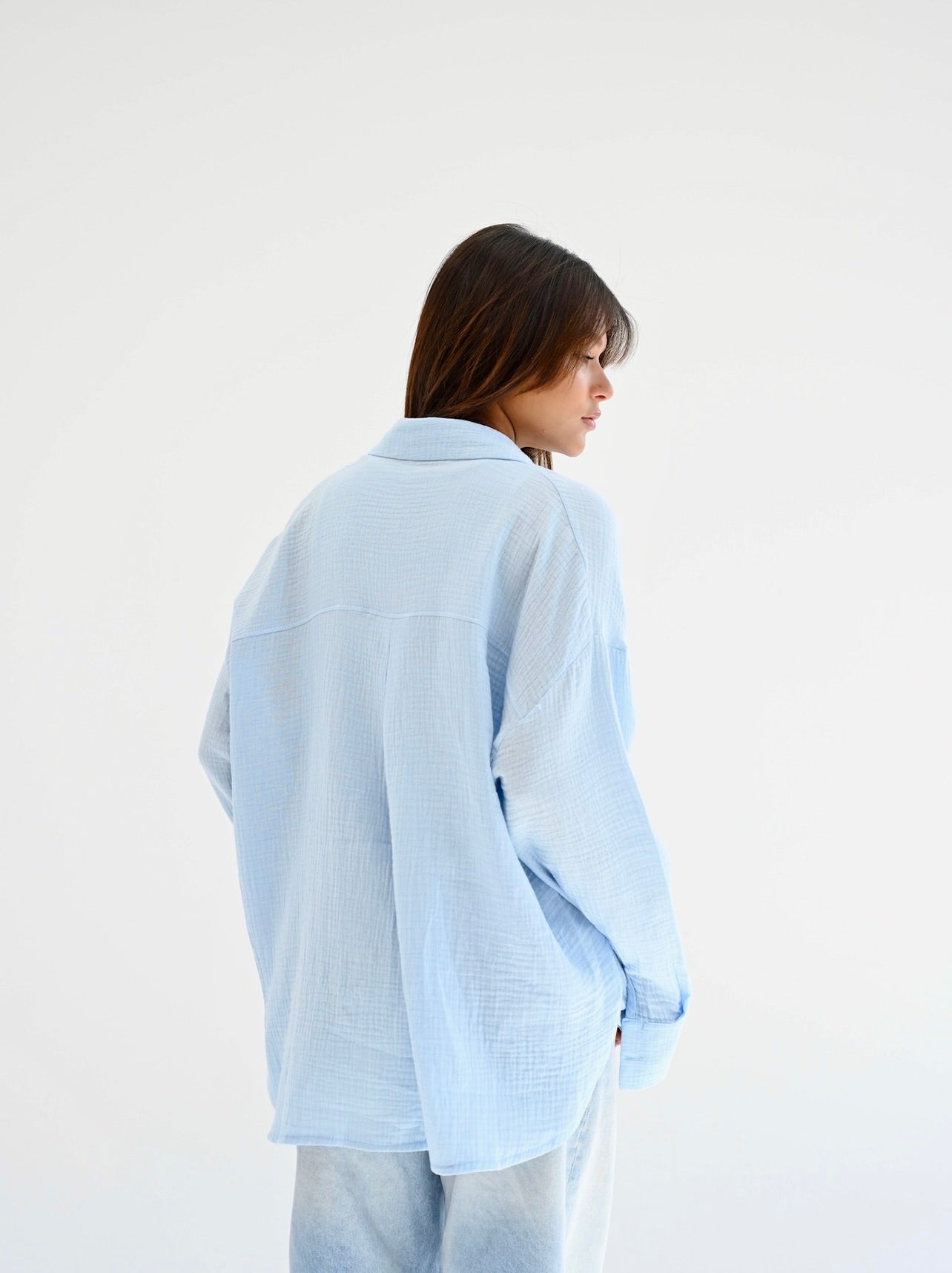 Fluffy shirt in baby-blue