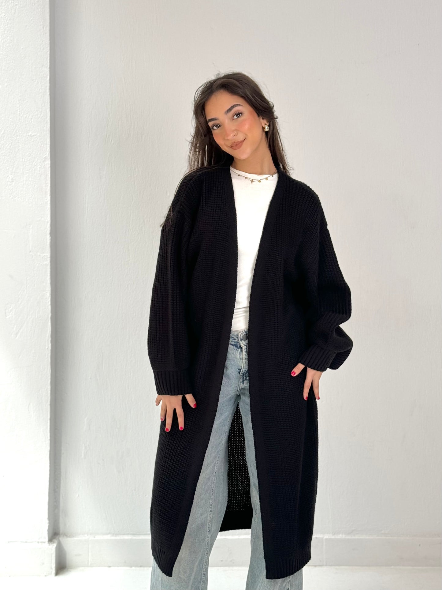 Black knitted cardigan