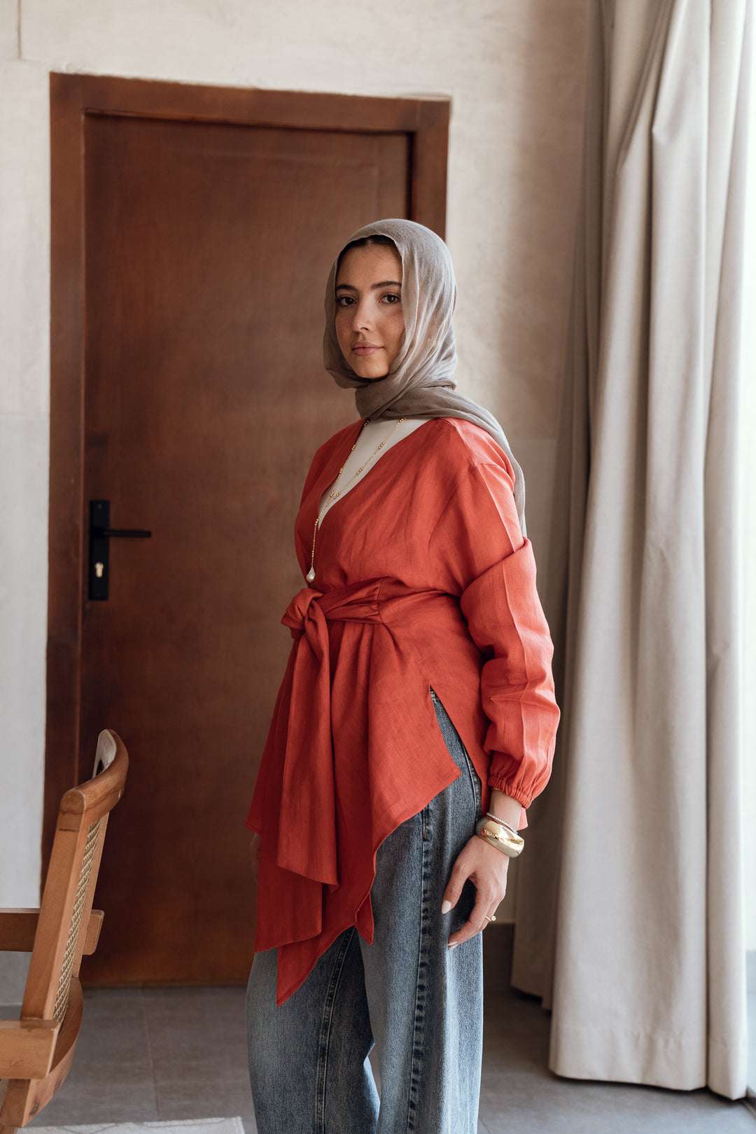 Palmer Blouse In Burnt Orange
