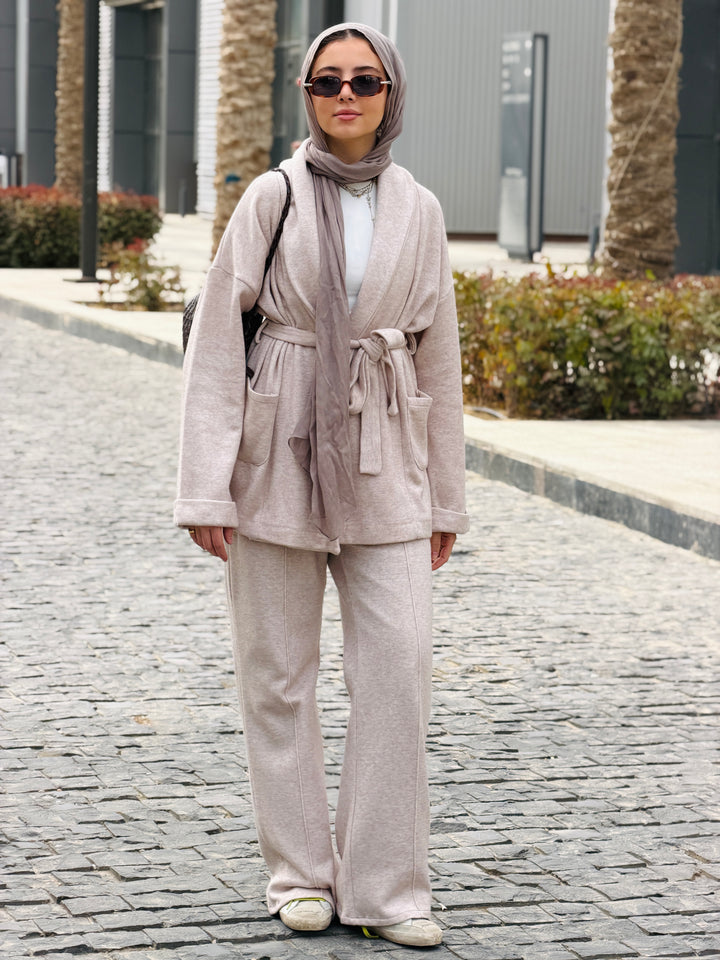 THE COZY KNIT SET IN Beige