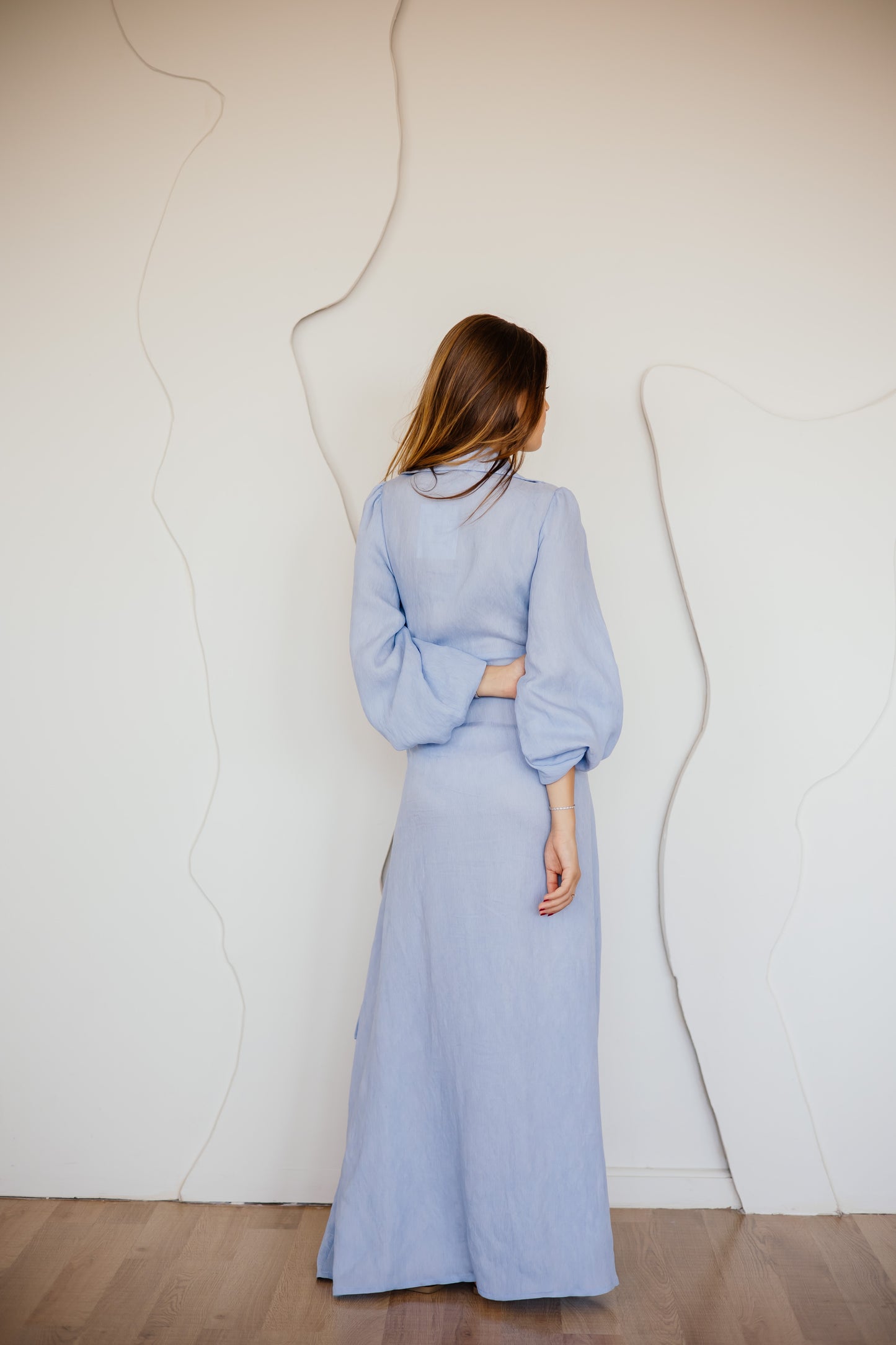 Serena dress in light-blue
