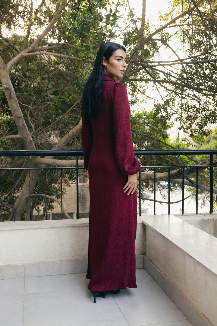 Serena-Air dress in wine red
