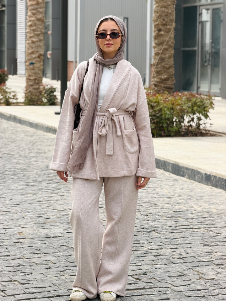 THE COZY KNIT SET IN Beige