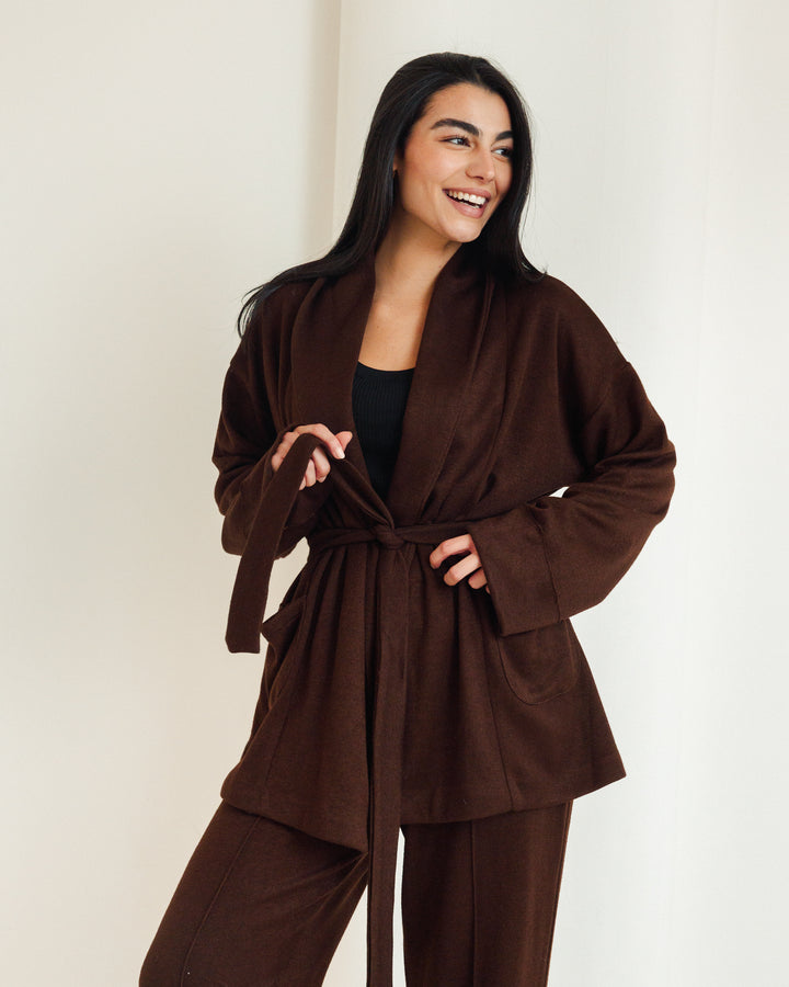 The Cozy Knit Set in Brown