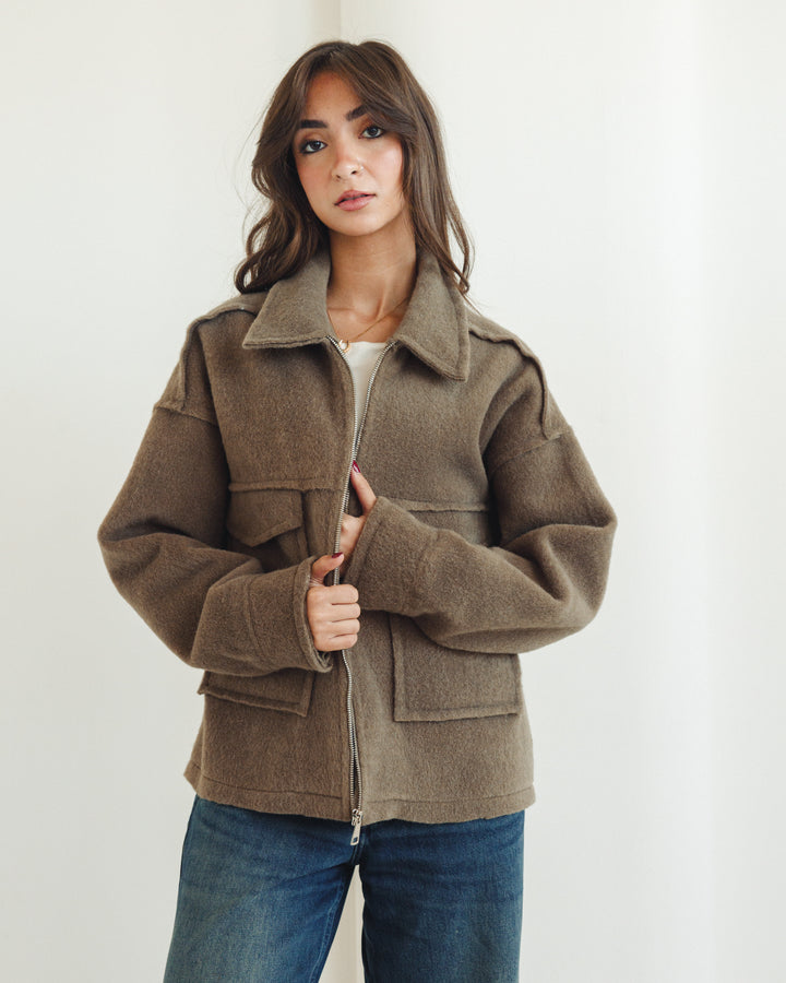 Teddy Jacket in Olive