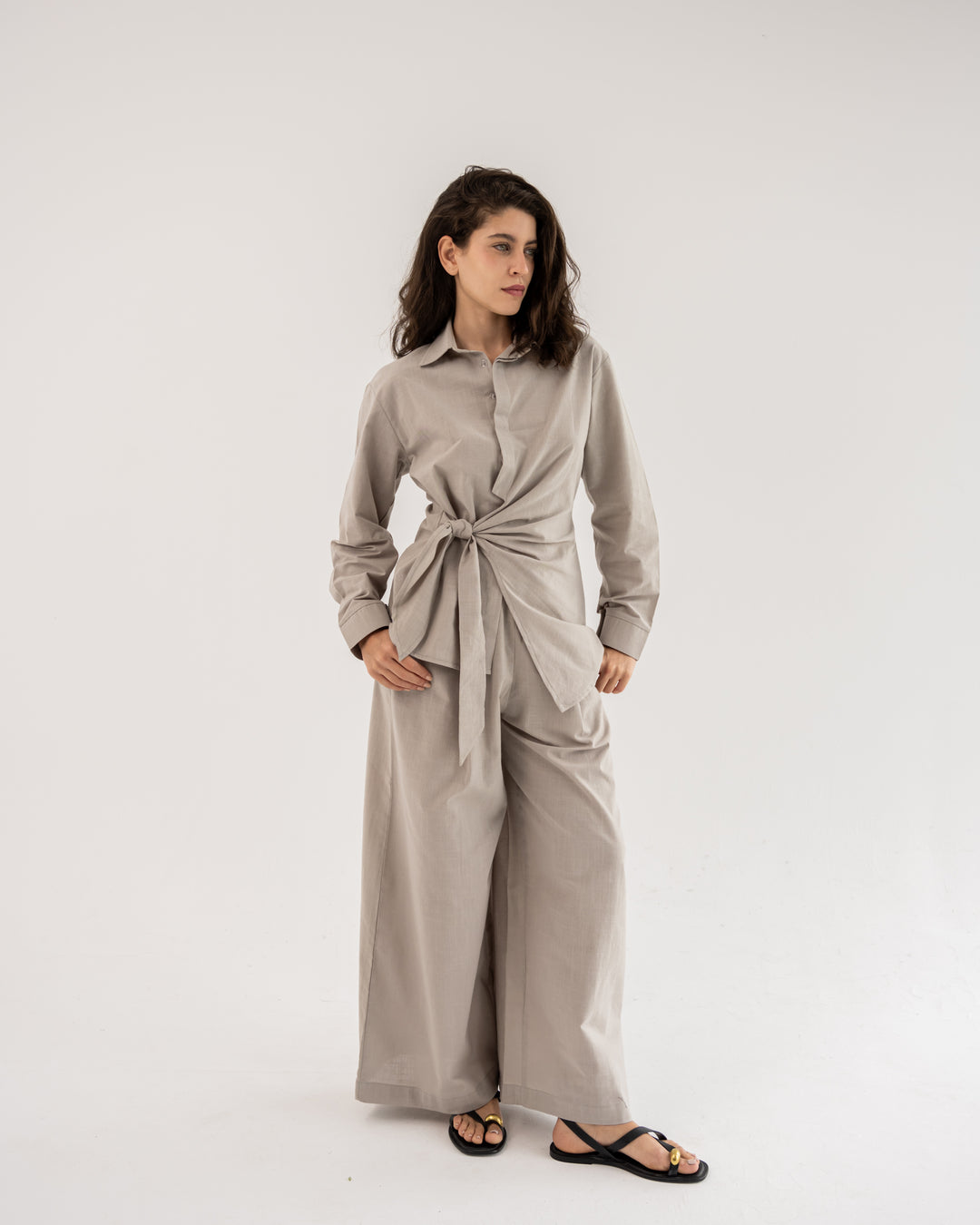 Duo Linen Set In Grey