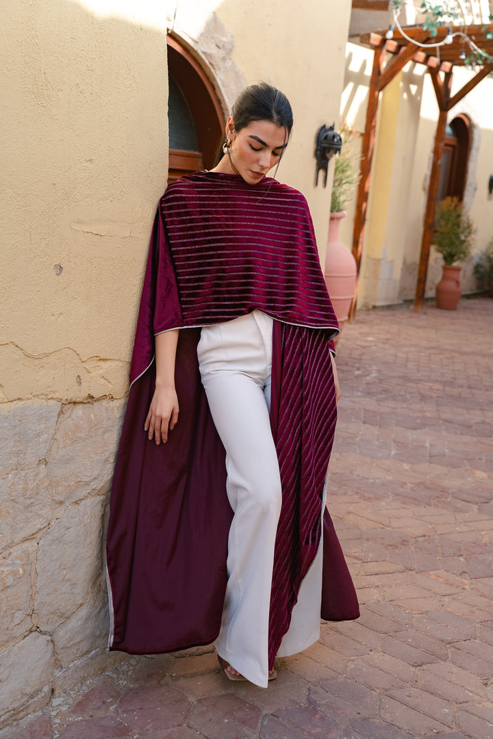 The Imperial Velvet Kaftan In Burgundy
