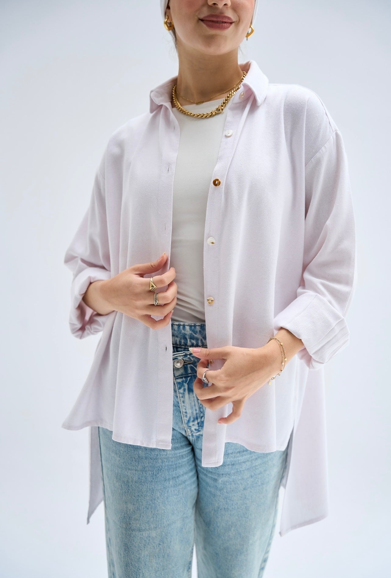 Linen shirt in cream