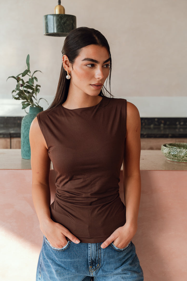 The Essential Tank Top In Brown