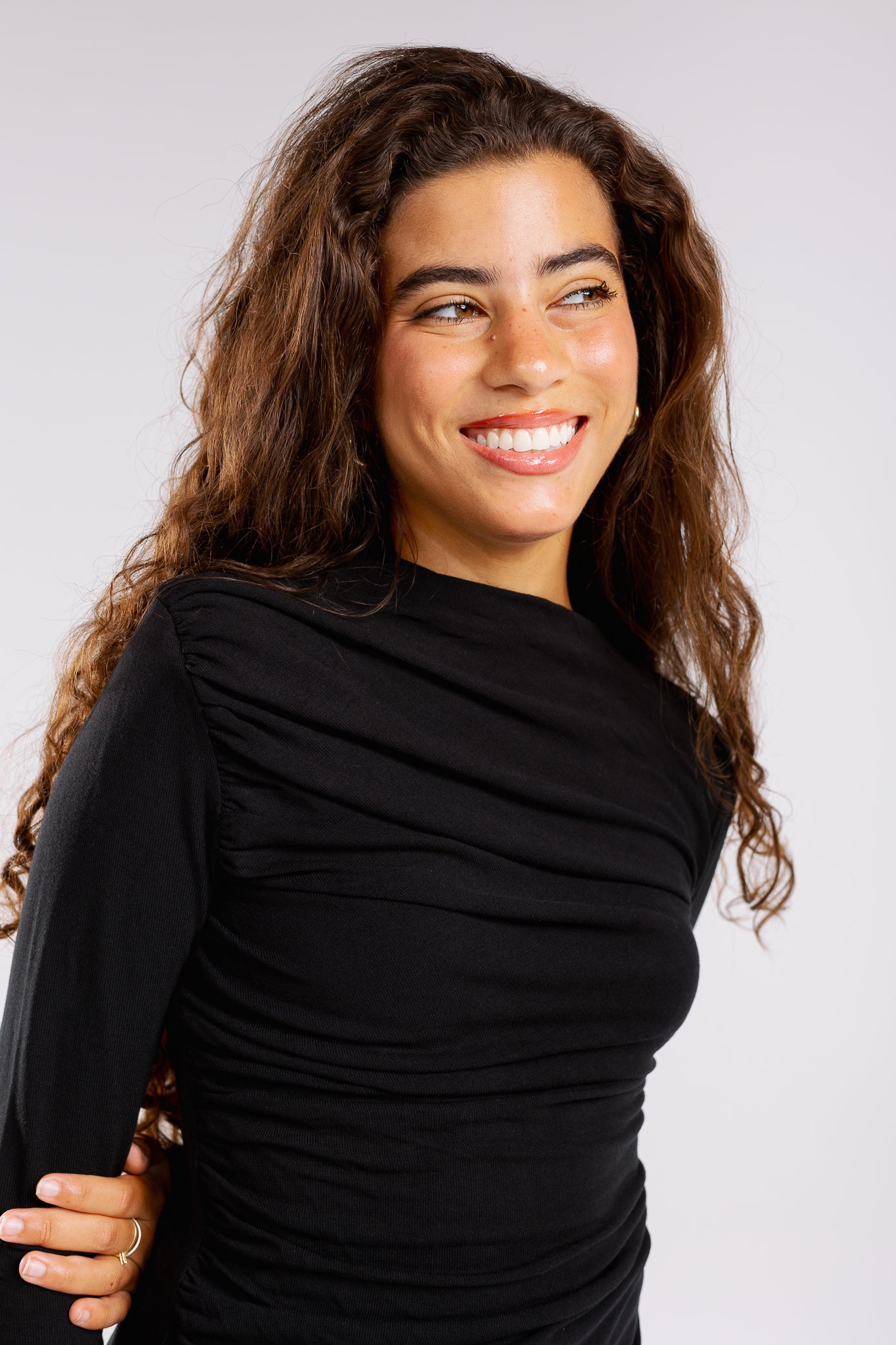 Draped top in black