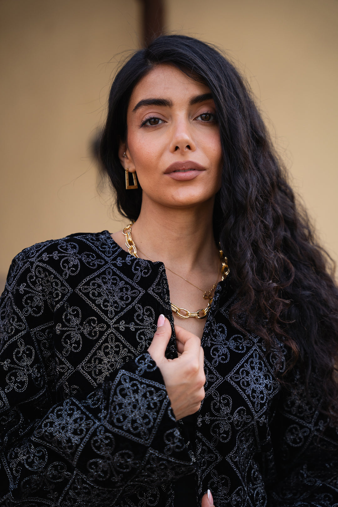 Soft power velvet blazer - silver