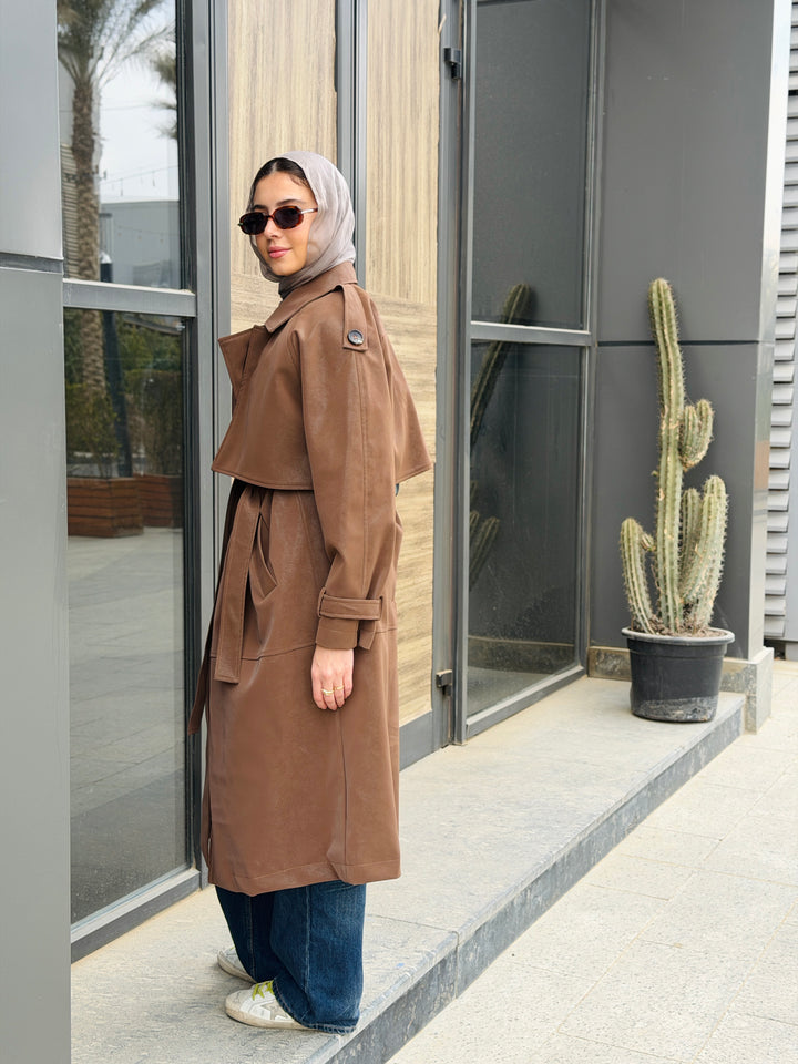 THE LUXE TRENCH COAT IN brown