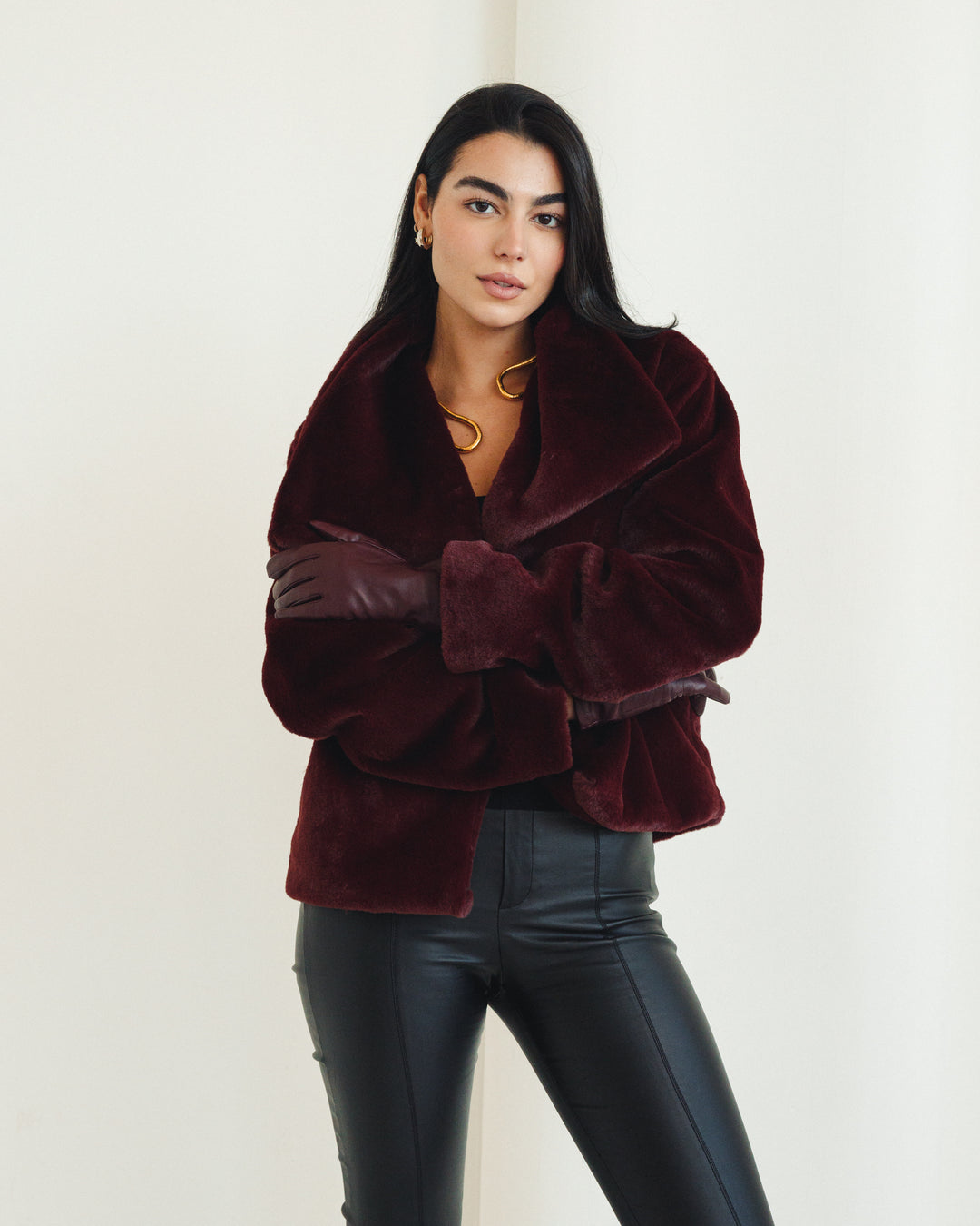 Soft Fur Jacket in Burgundy (Limited edition)