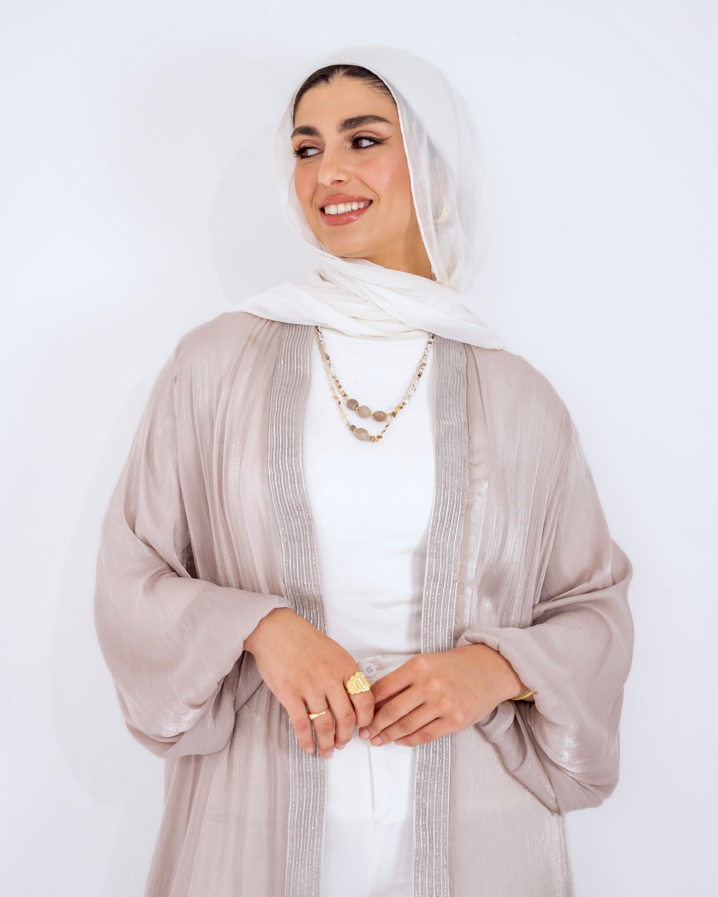 Noor cardigan in Greige