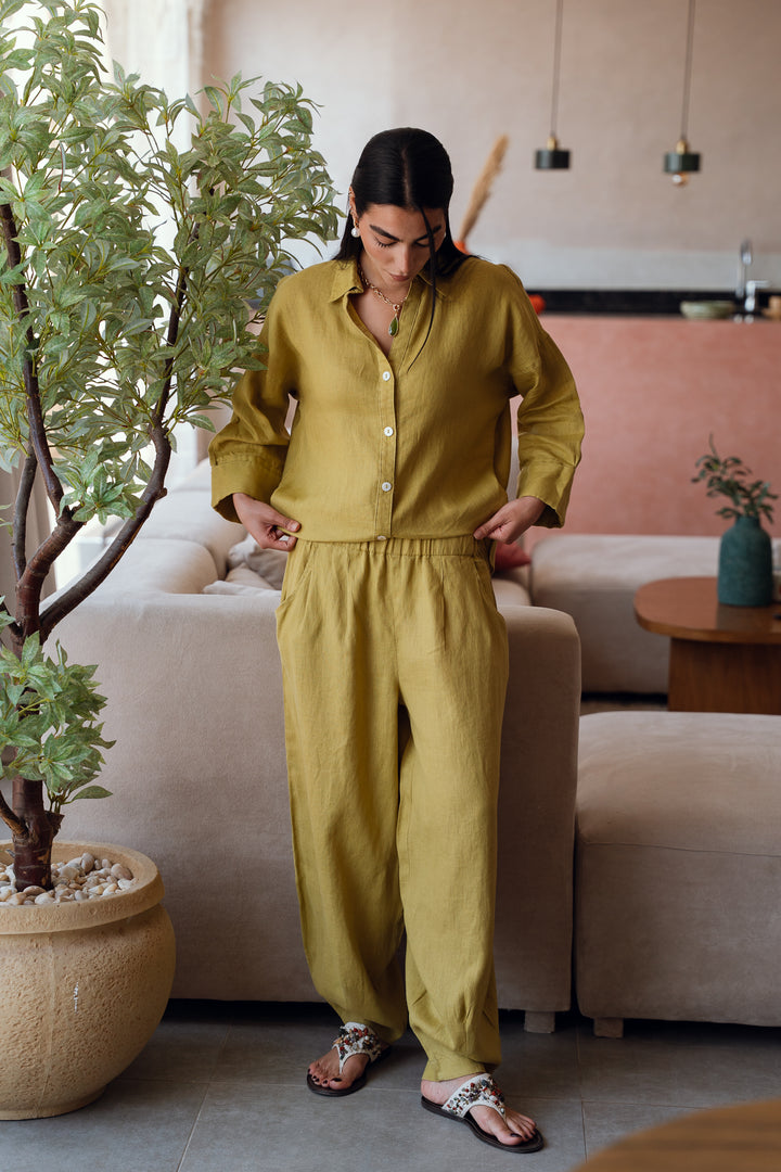 EASE BALLOON PANTS IN lime ( limited edition)