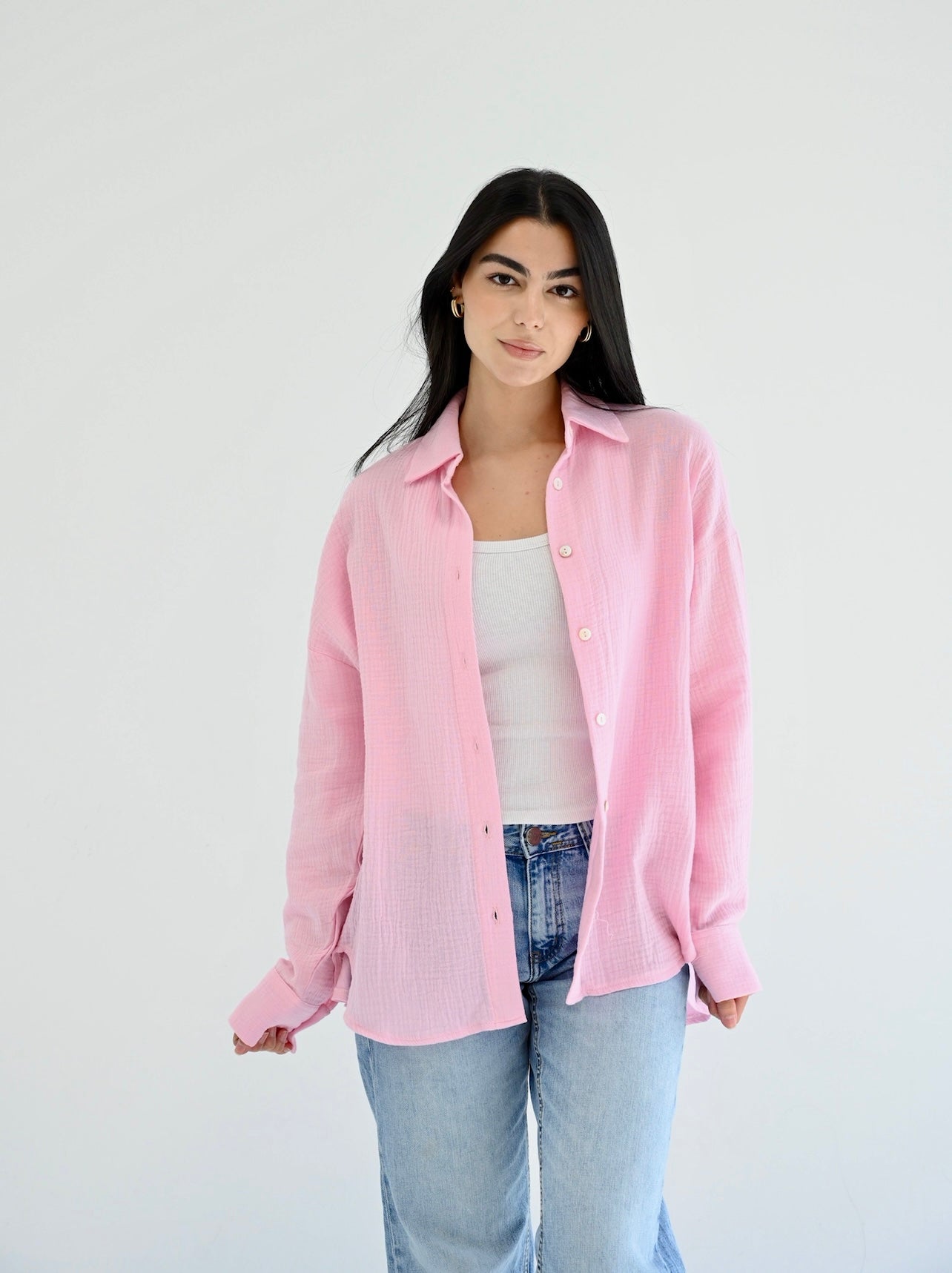 Fluffy shirt in pink