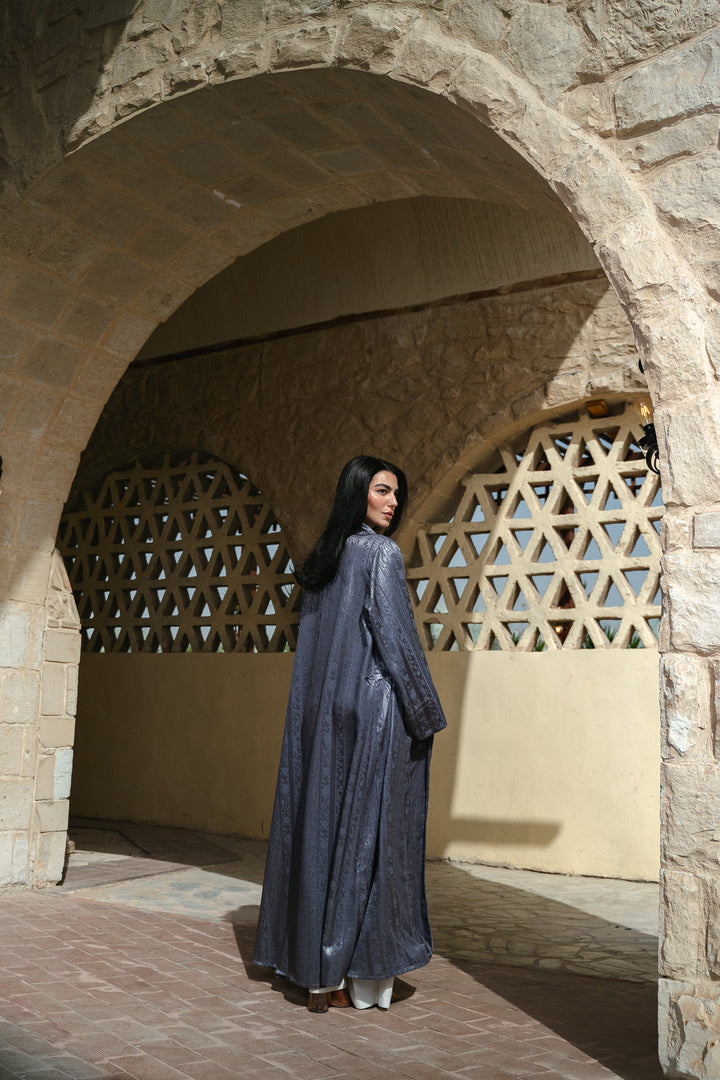 Emerald night cardigan in grey-olive