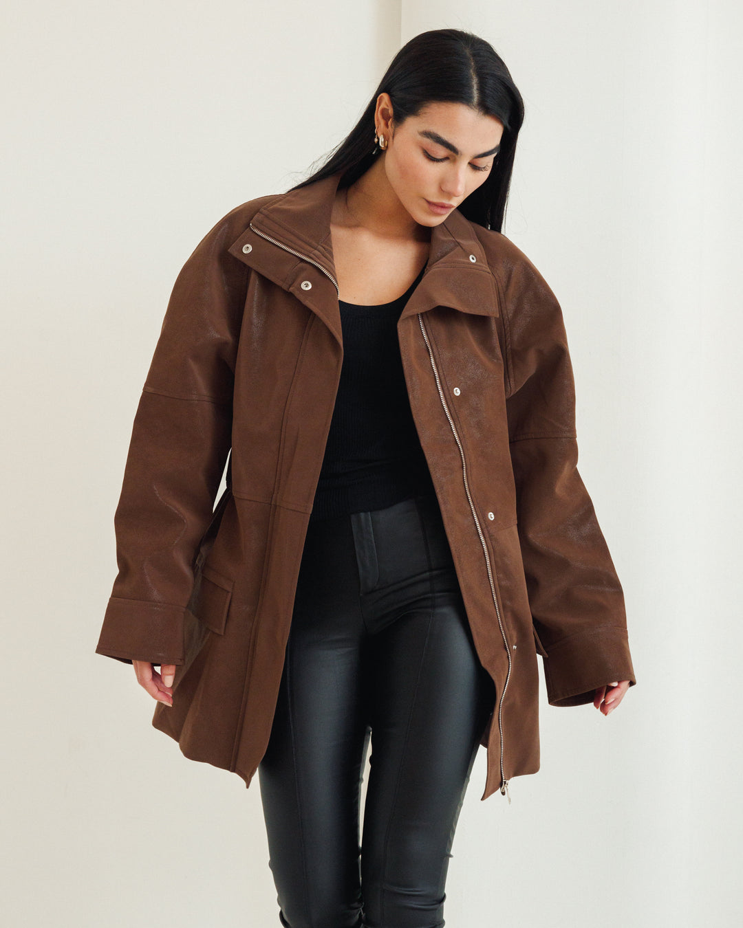 The Saddle Leather Jacket in Brown