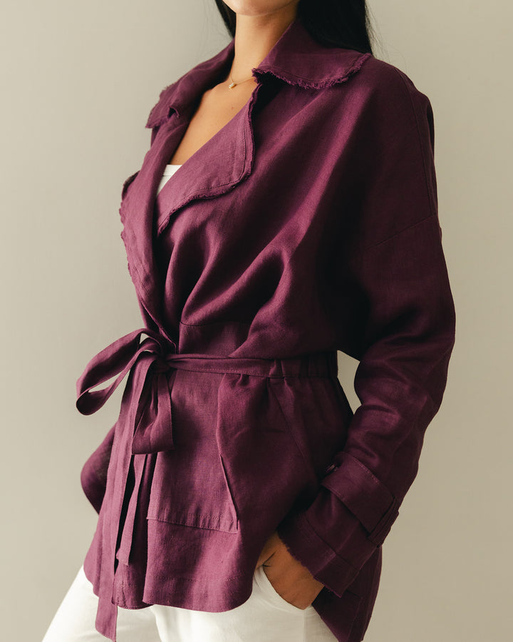 Raw cardigan in purple