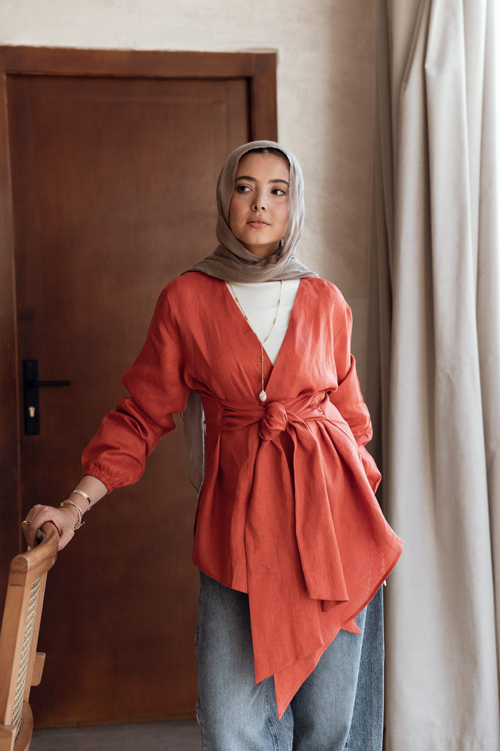 Palmer Blouse In Burnt Orange