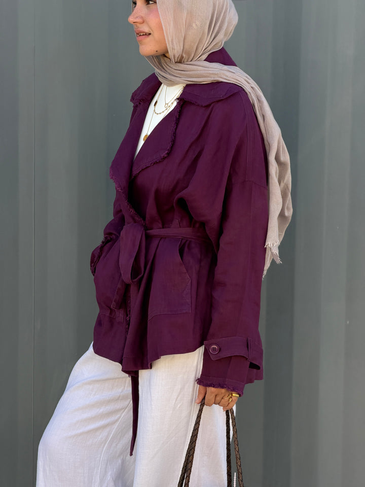 Raw cardigan in purple