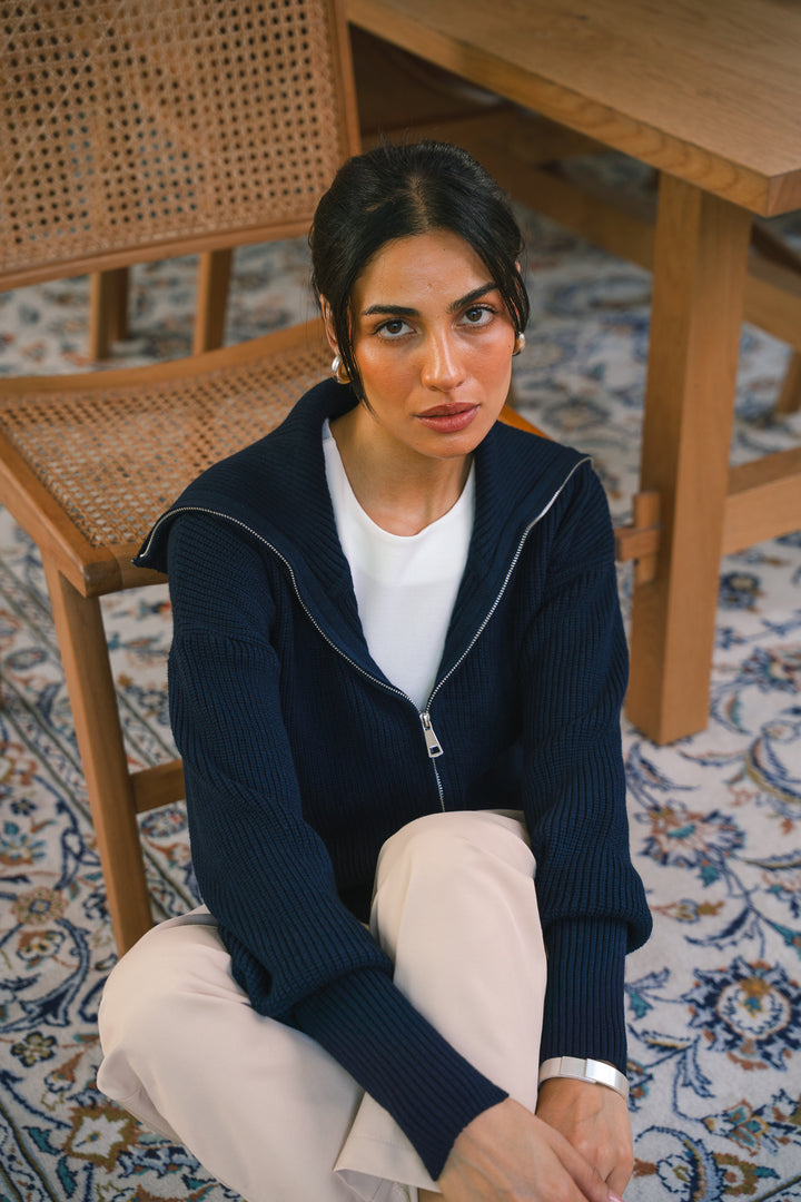 Premium Chunky Knit Jumper – Navy