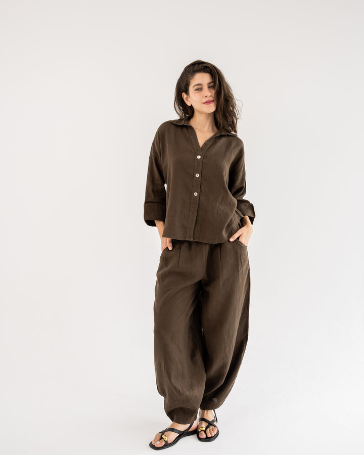 Ease Balloon Pants In Brown