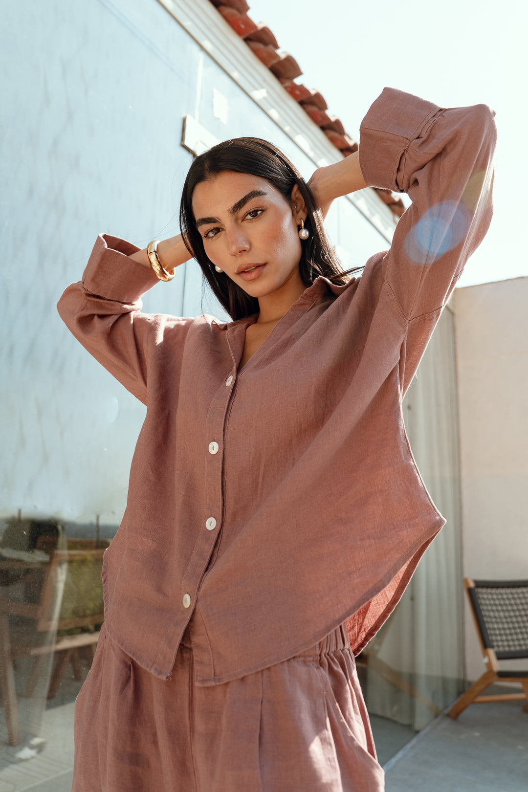 LOOSE MUSE SHIRT IN dusty rose( limited edition)