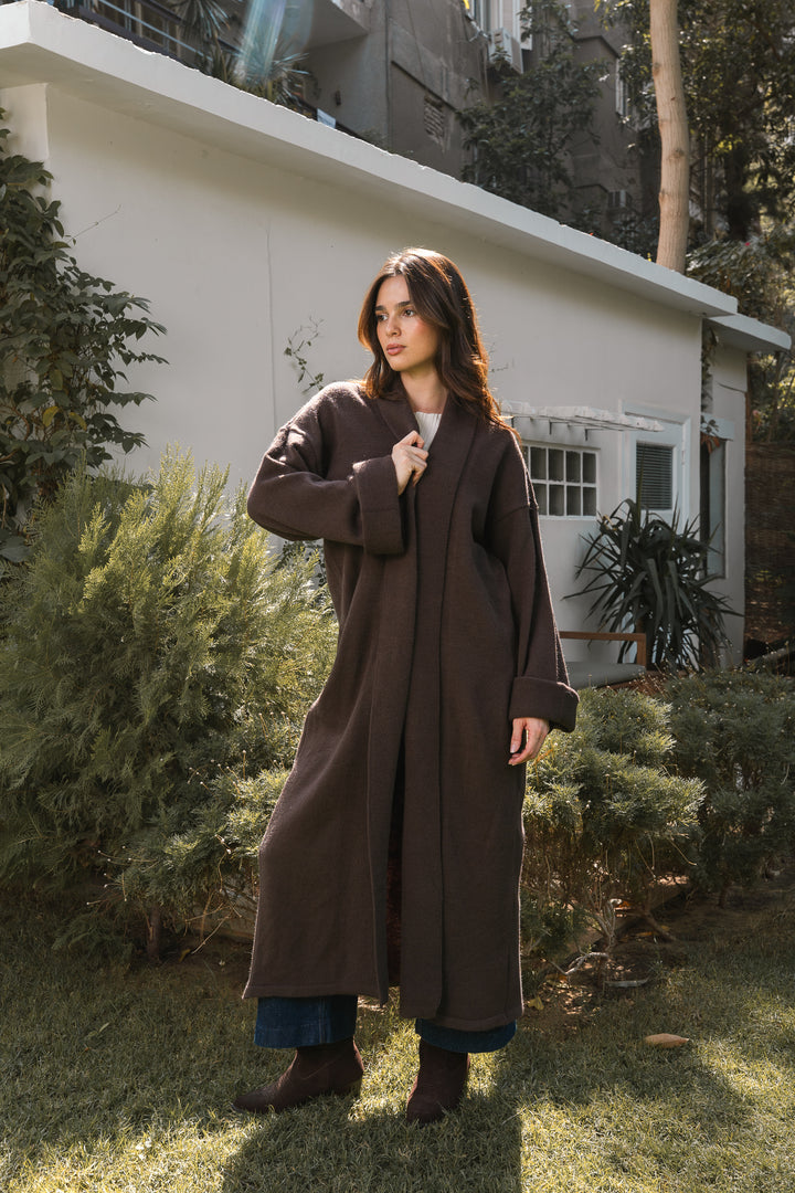 The Longline Cardigan – Dark Chocolate