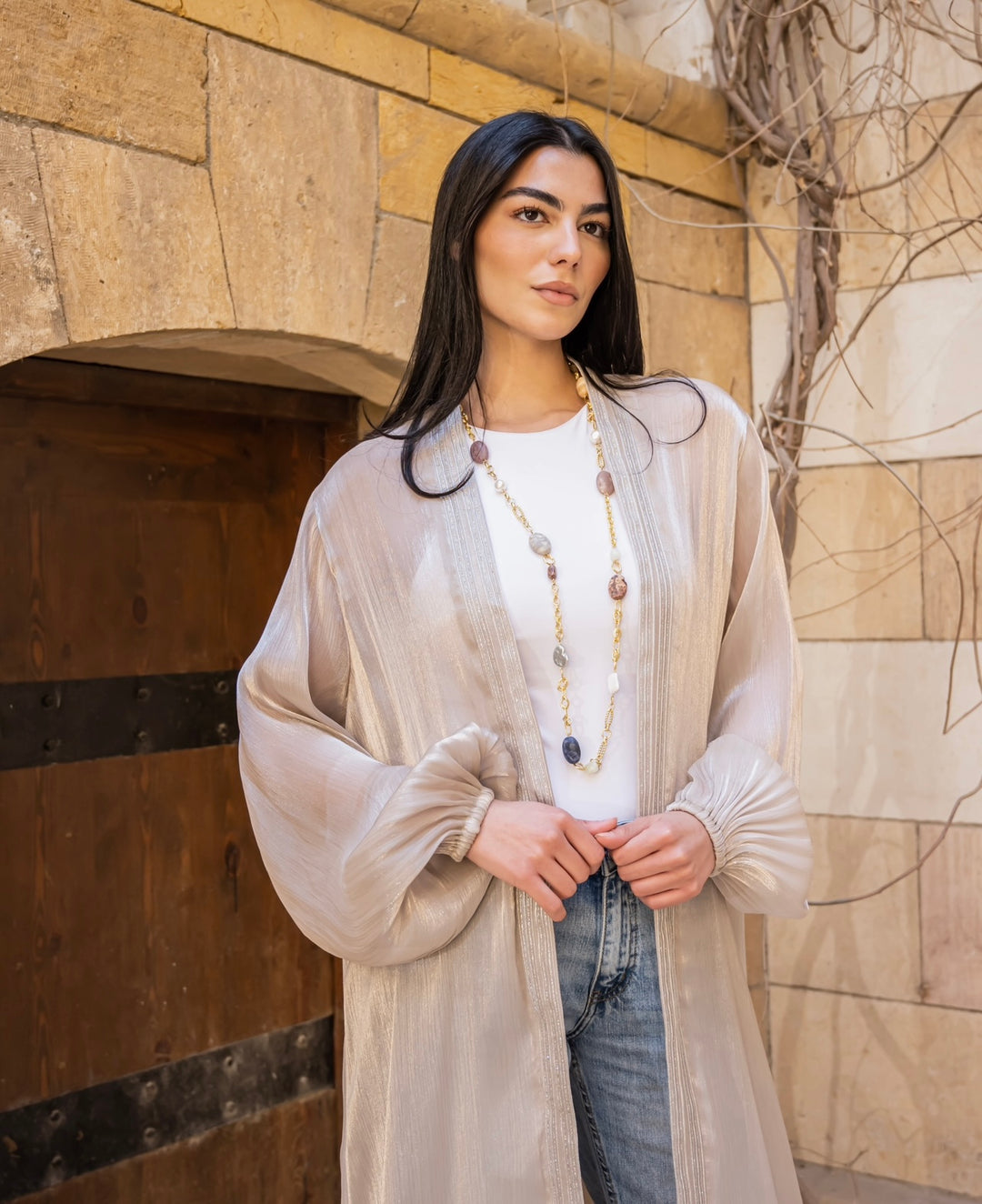 Noor Kaftan In Greige