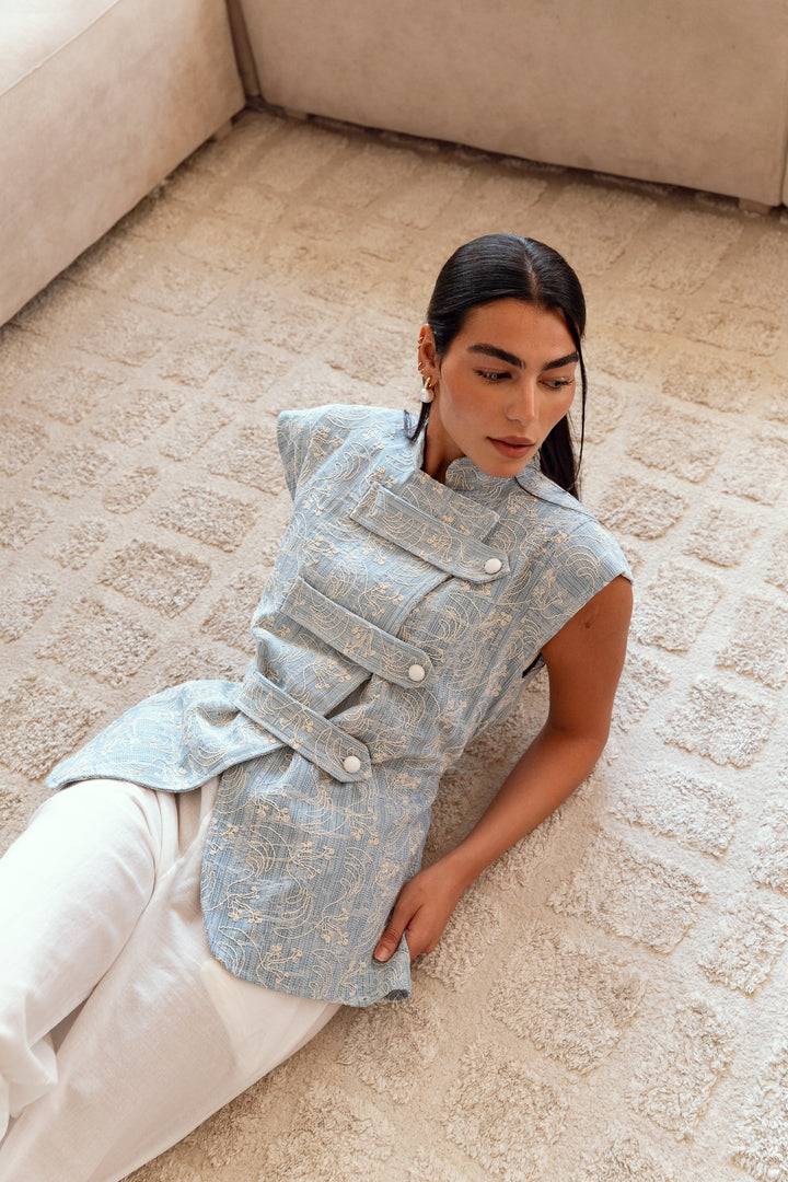 Daisy indigo vest