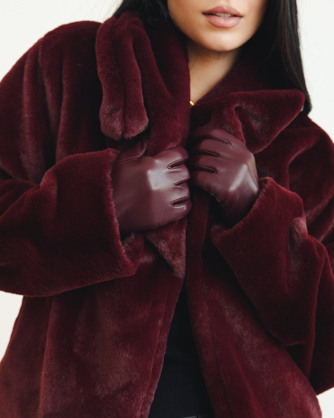 Soft Fur Jacket in Burgundy (Limited edition)