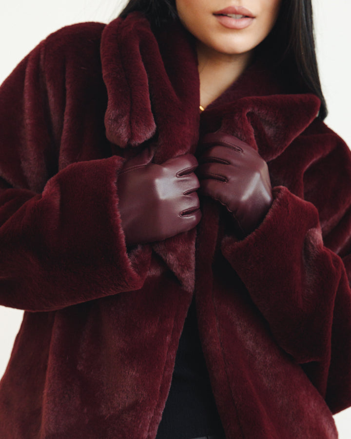 Soft Fur Jacket in Burgundy (Limited edition)
