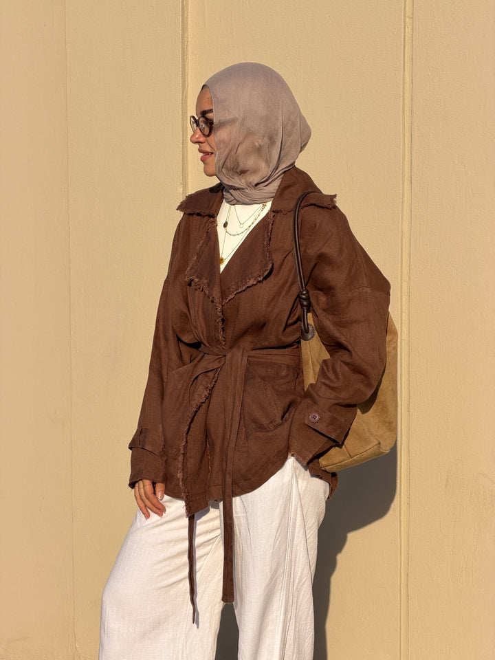 Raw cardigan in brown