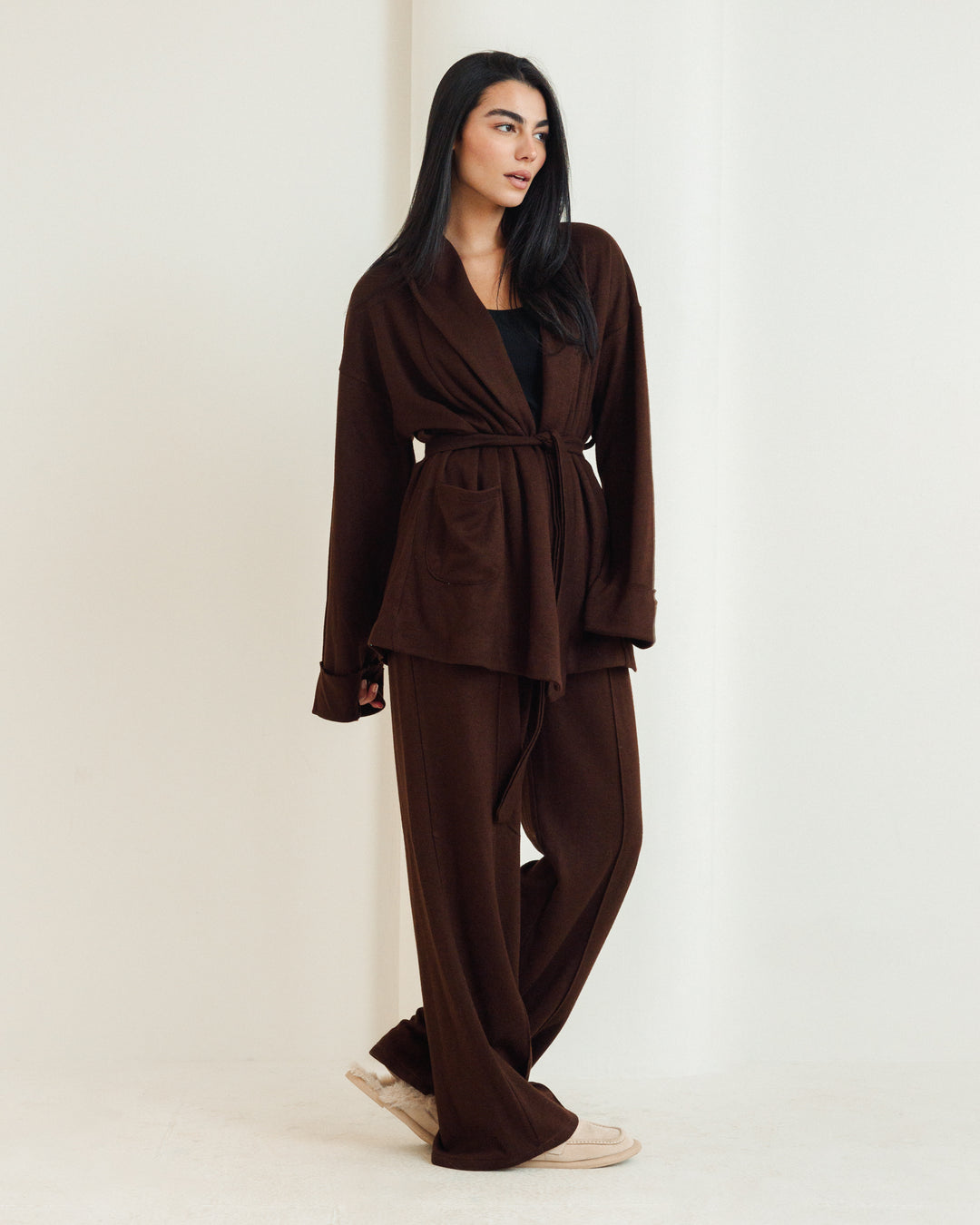 The Cozy Knit Set in Brown