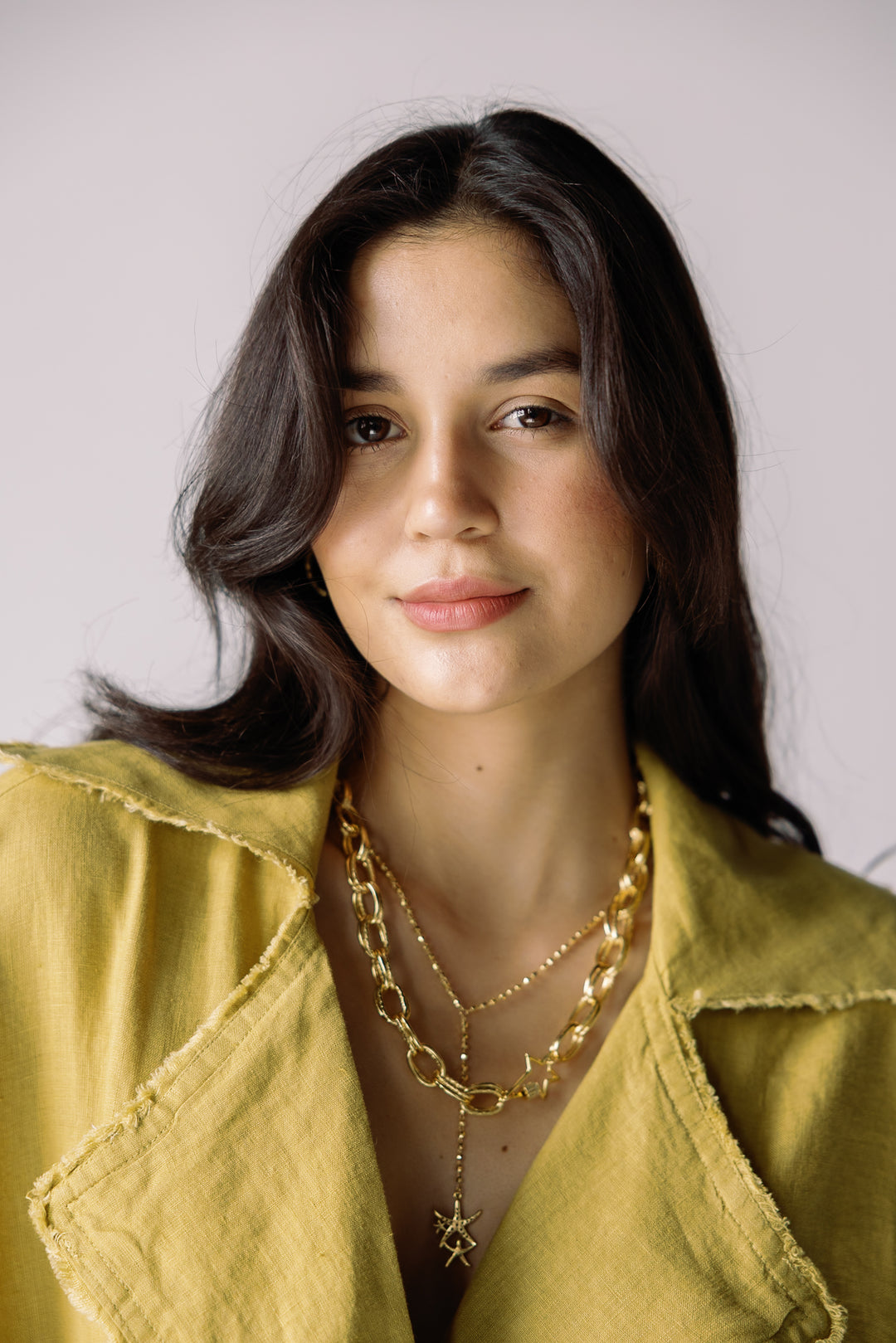Raw linen cardigan in lime