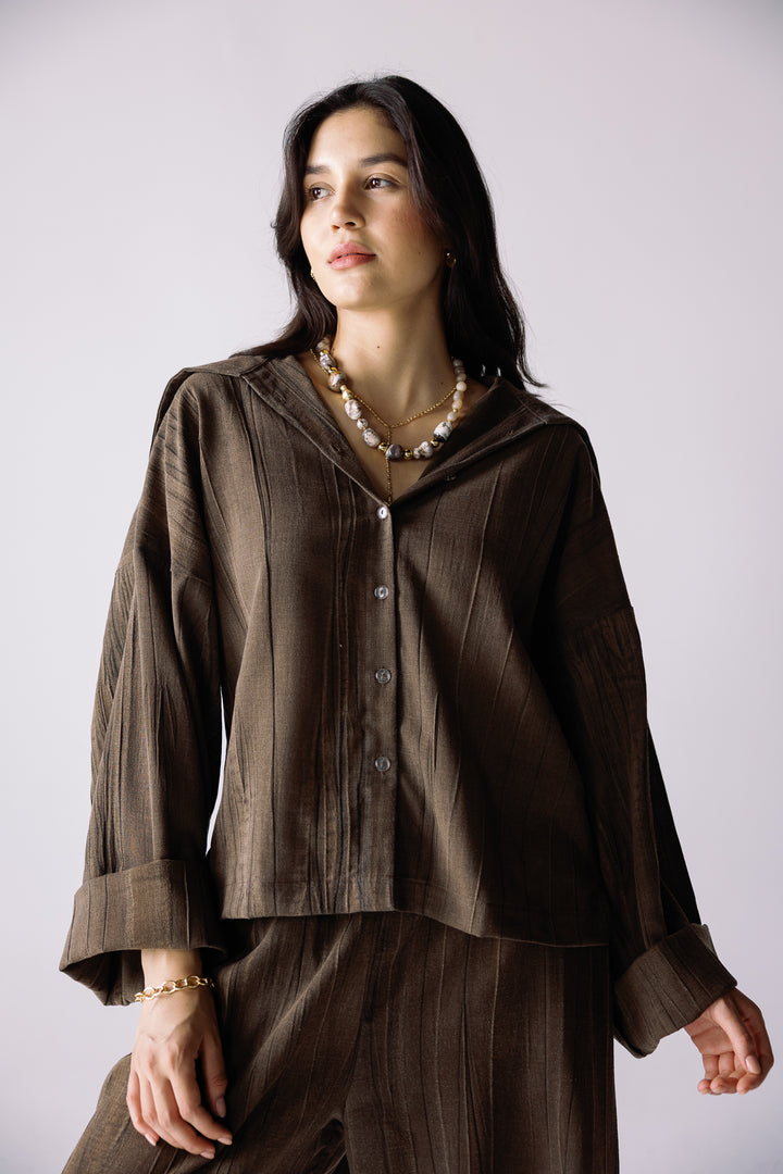 Sailor linen set in brown