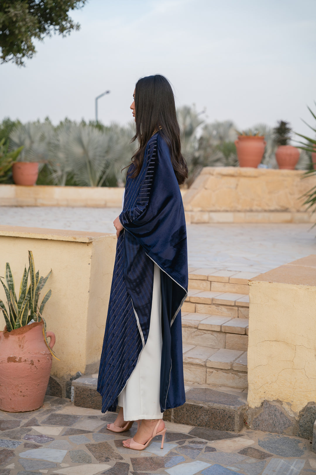 The Imperial Velvet Kaftan in royal blue