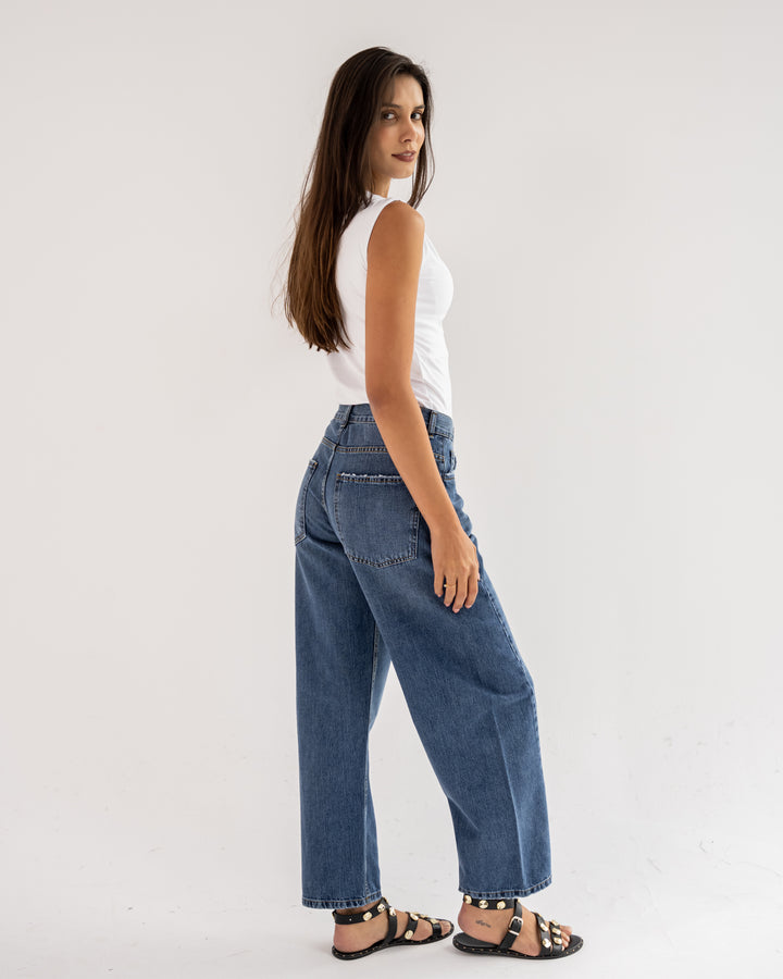 Baggy Barrel Mid Waist – Medium Wash