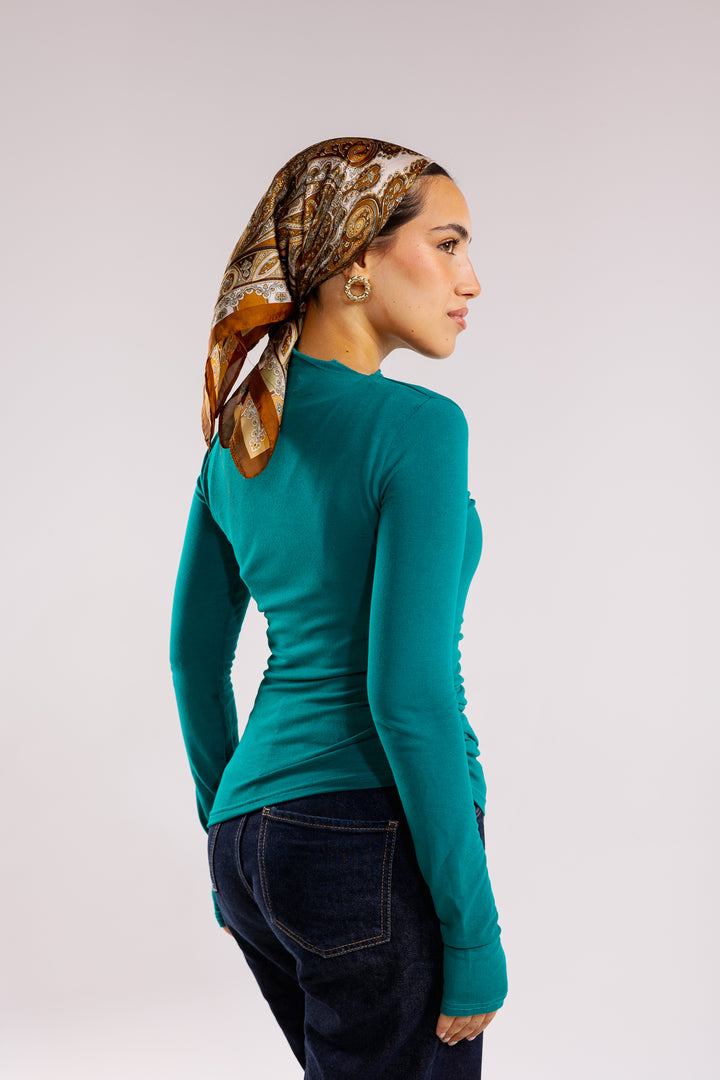 Draped Top In Teal
