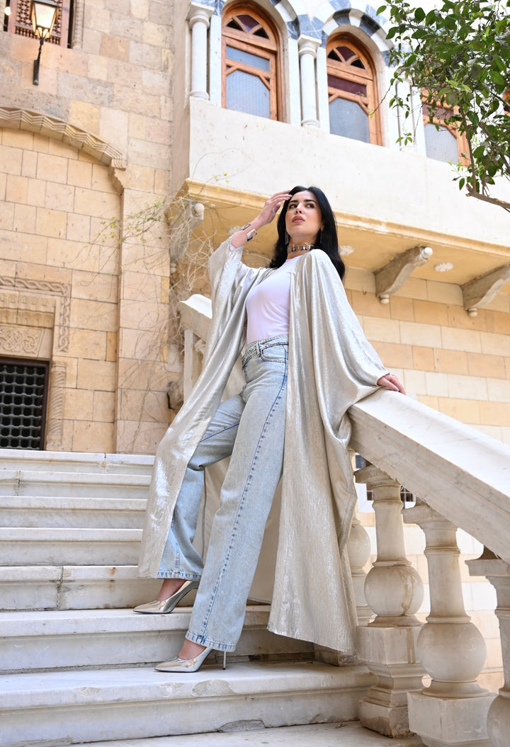 Dahab abaya in silver