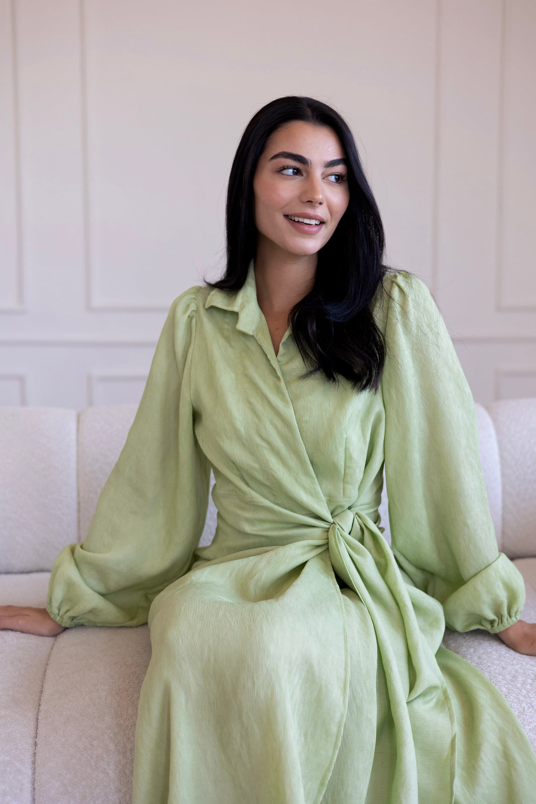 Serena Dress In Soft Green