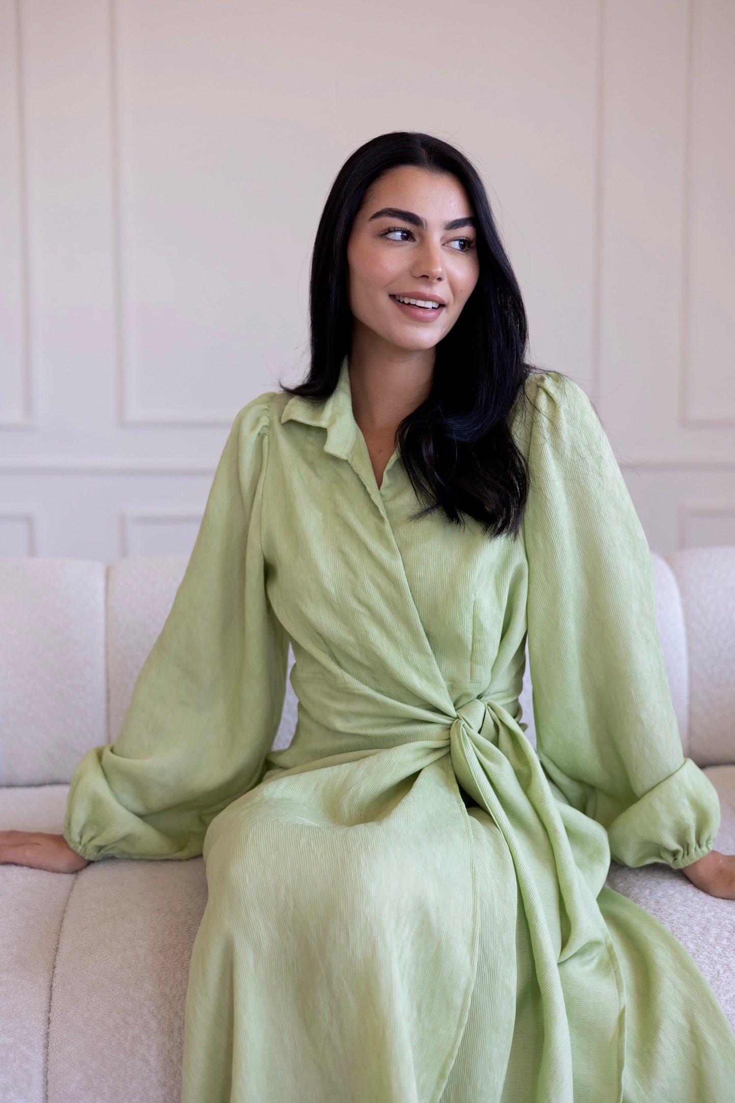 Serena Dress in soft green
